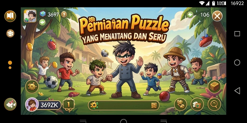 Screenshot gameplay 369ZK yang menampilkan tantangan Puzzle menegangkan.