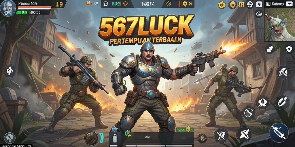 Gameplay mendebarkan di battlefield 567LUCK saat bertempur dengan pemain lain.