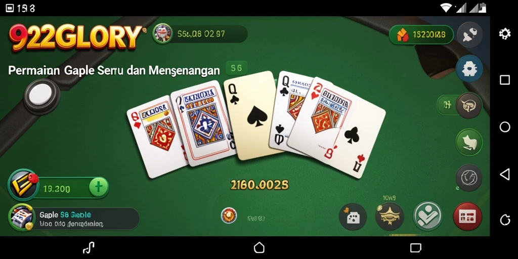 Tampilan screenshot menunjukkan gameplay seru Gaple di 92GLORY.