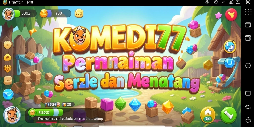 Tampilan gameplay KOMEDI77 yang menantang dan seru saat memecahkan puzzle.