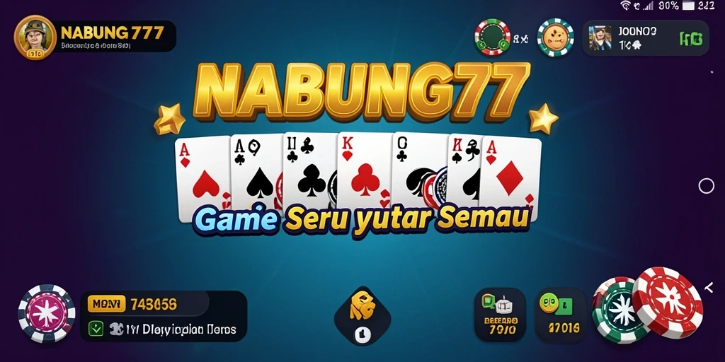 Tampilan gameplay seru di NABUNG77, permainan Domino terbaik.