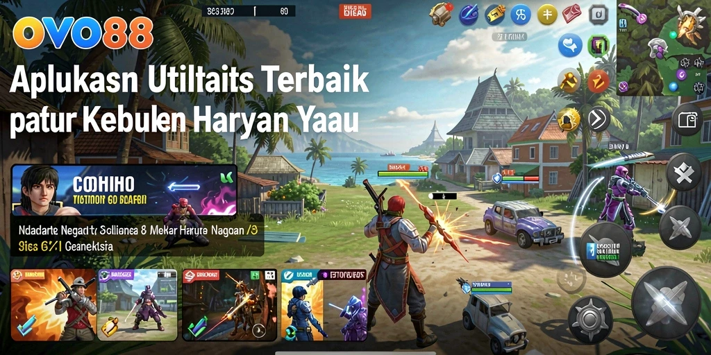 Tampilan utama OVO88 dengan fitur utilitas yang lengkap.