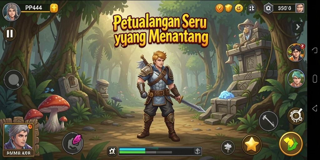 Screenshot gameplay PP444 menampilkan aksi petualangan yang seru.