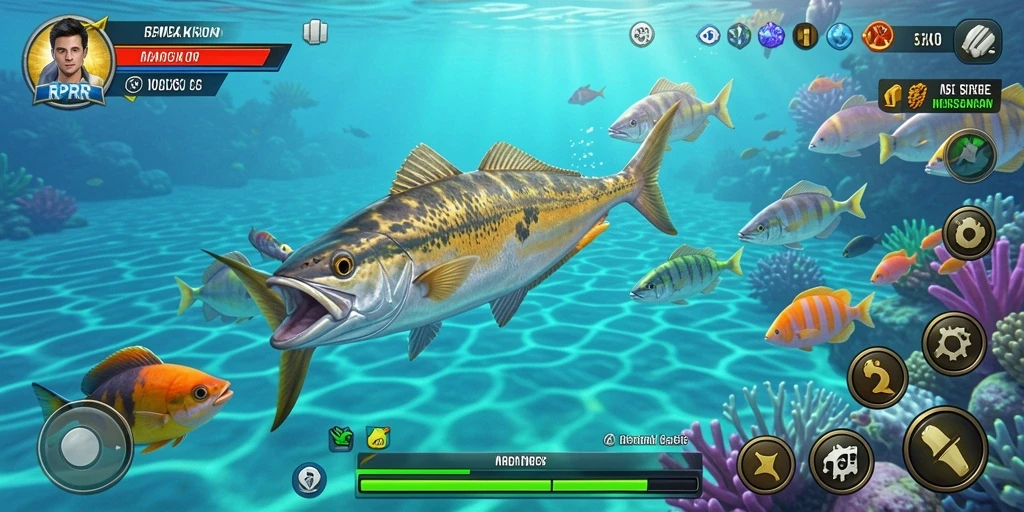 Tampilan aksi seru dalam gameplay Tembak Ikan RPRR.