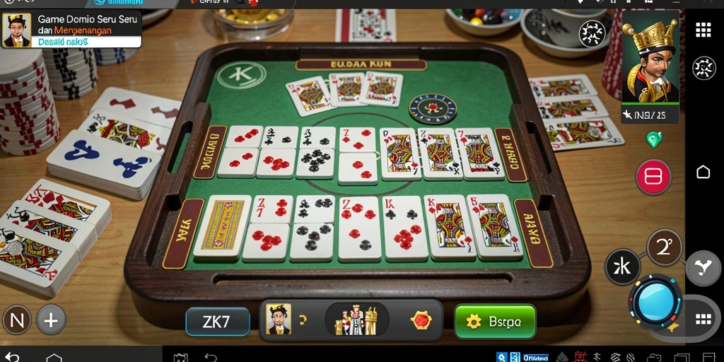 Screenshot ZK7 menampilkan permainan domino yang seru dan interaktif.